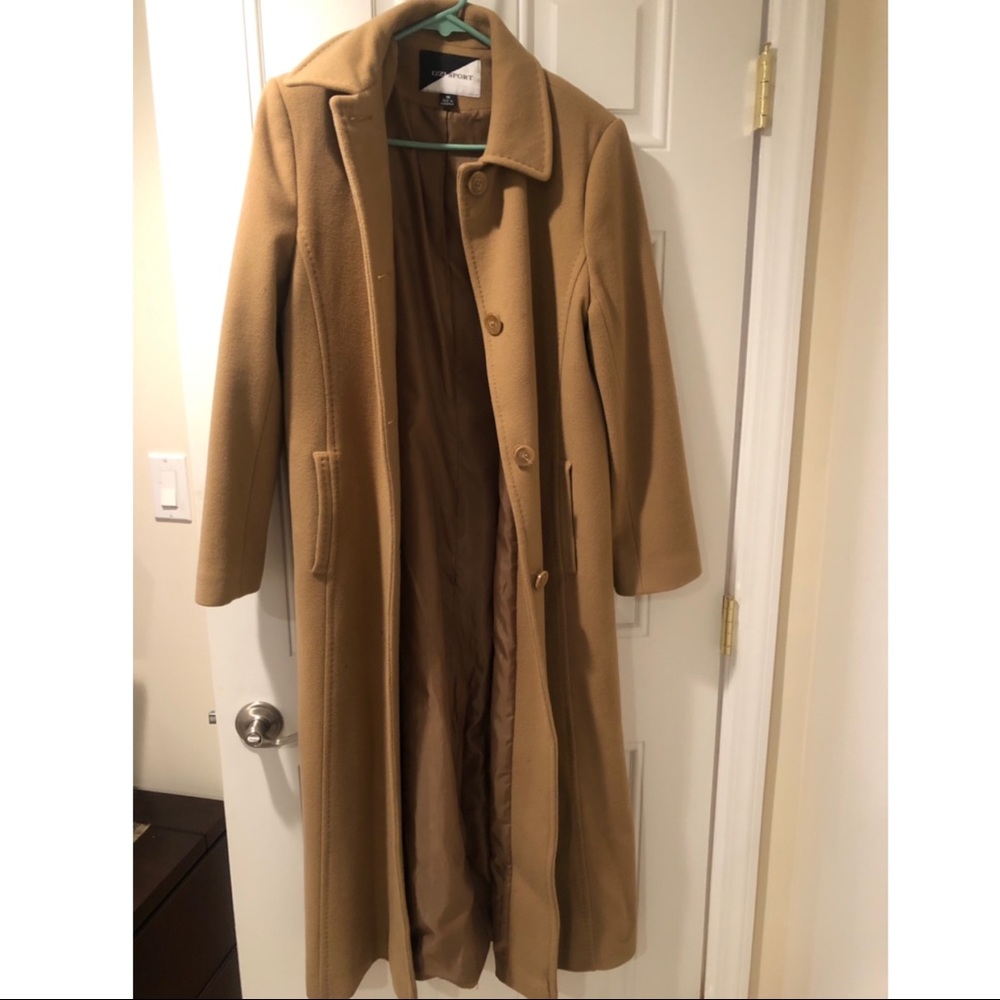 Ankle length tan coat